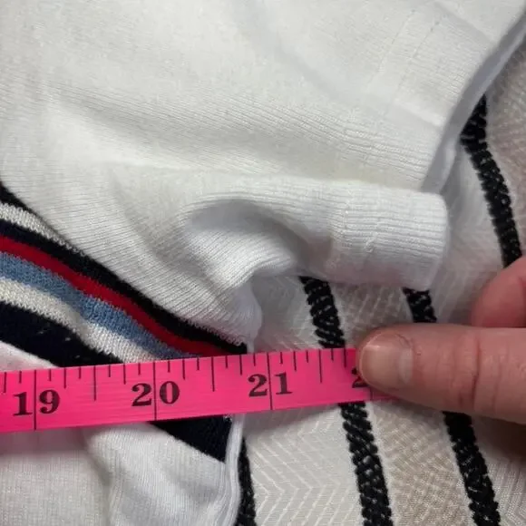 PLANET MOTHERHOOD Women Large White T-Shirt Striped Casual - Picture 8 of 8